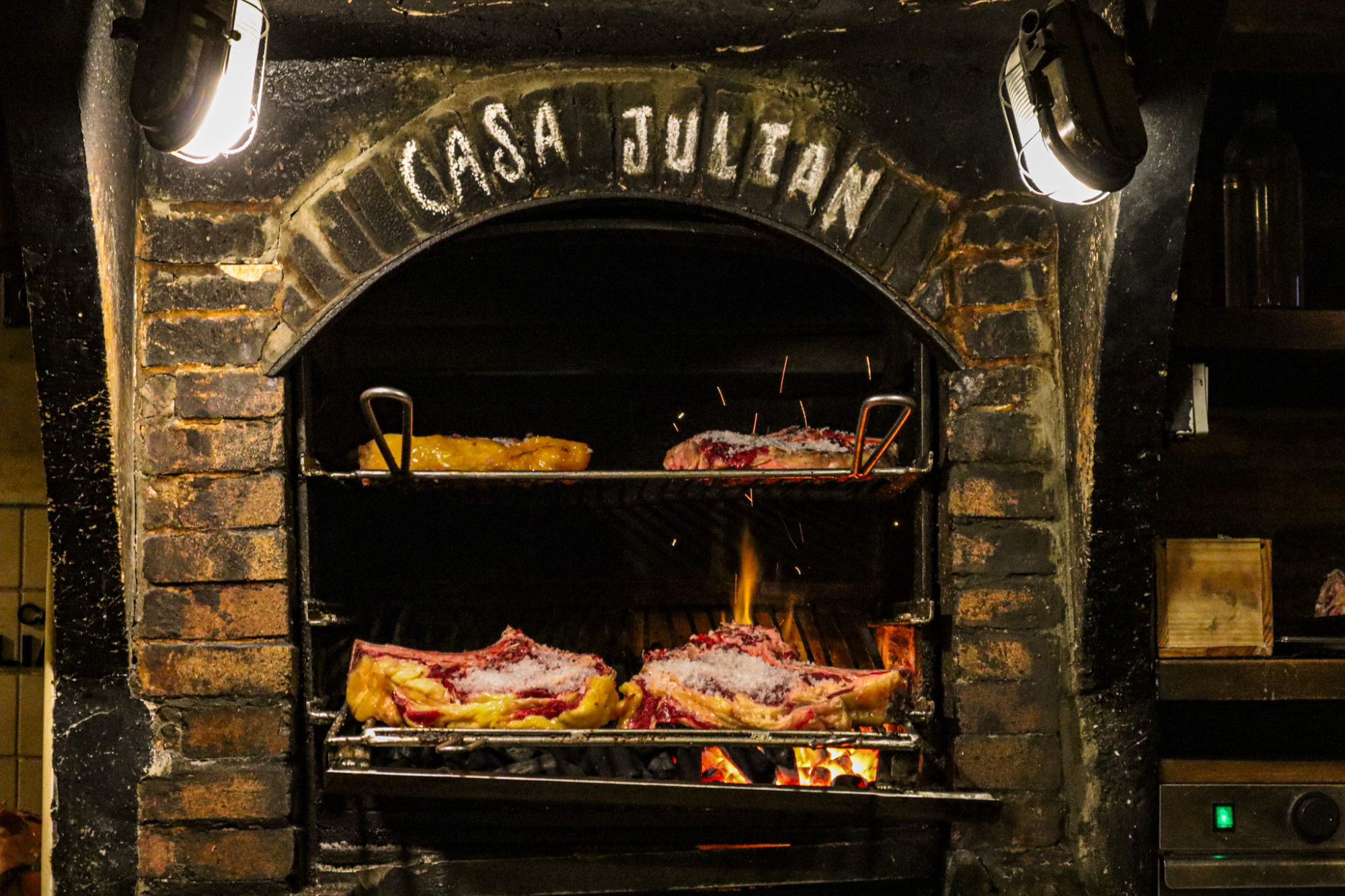 Casa Julian grill with steaks
