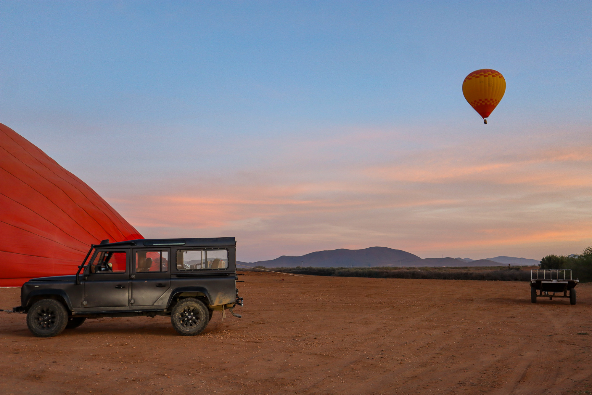 Hot air balloon sunset