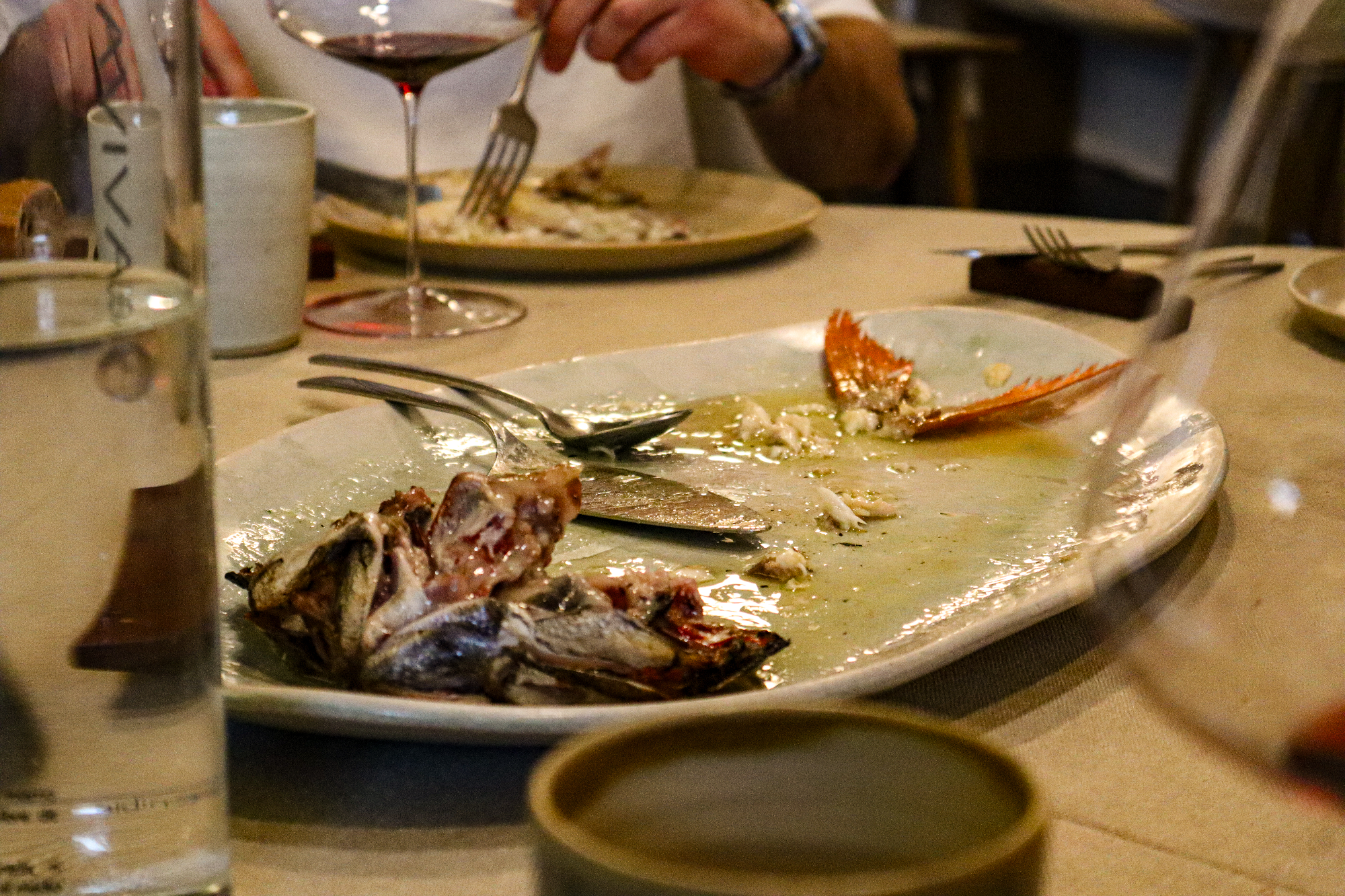 Finished seafood plate